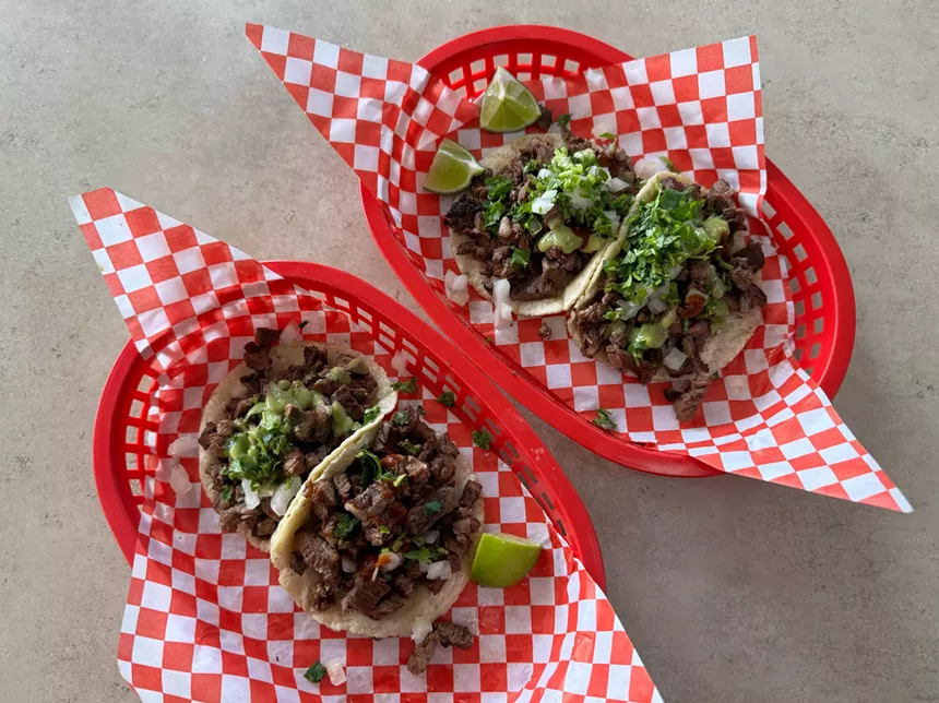 Asada tacos at Juanderful Tacos.