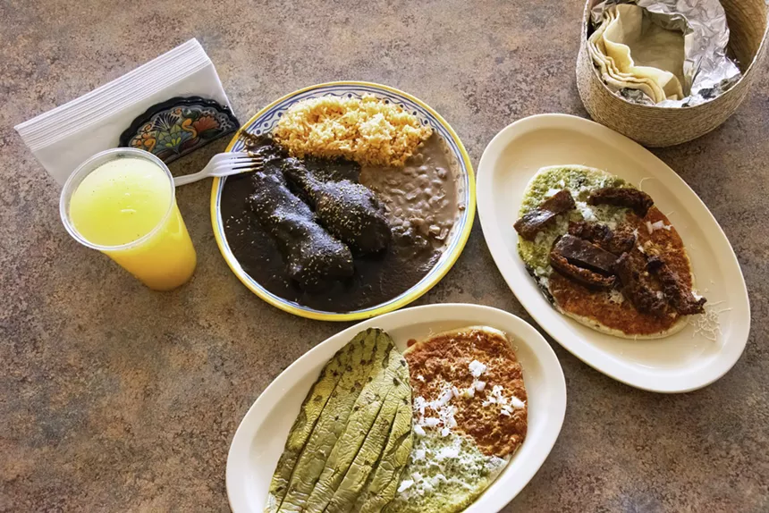 Dishes from El Rincon Poblano.