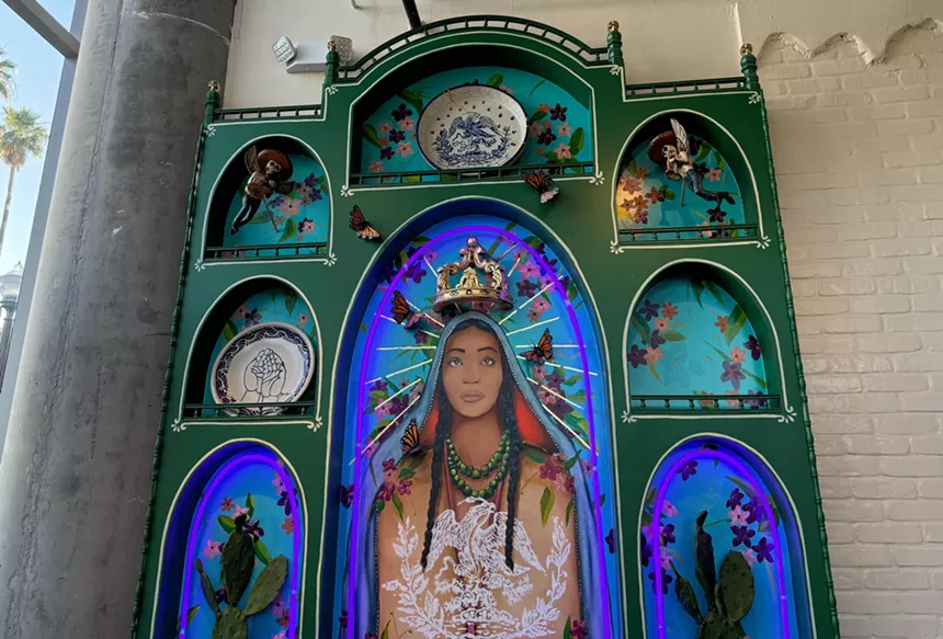 A retablo, or altar, at Taco Chelo.