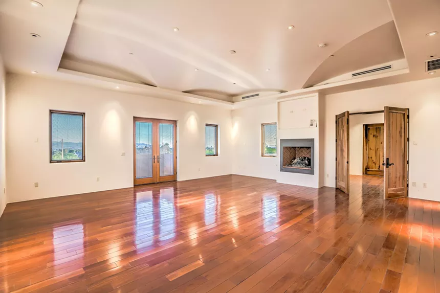 A bedroom in a house for sale.