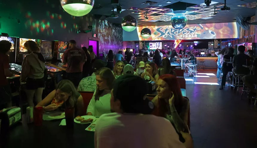The inside of a game bar.