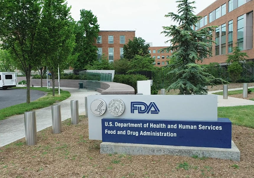 a sign outside FDA headquarters