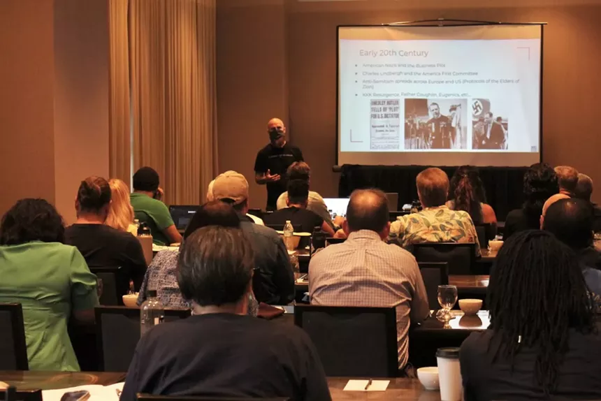 A man giving a presentation