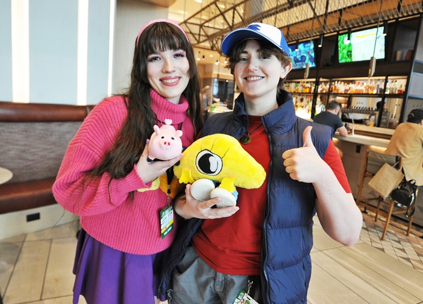 Two friends in costume.