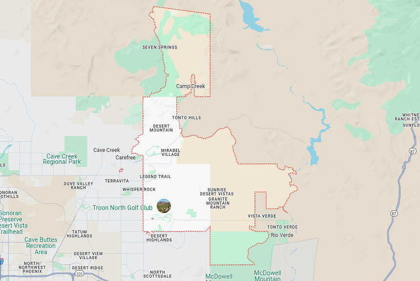 A map of the 85262 zip code