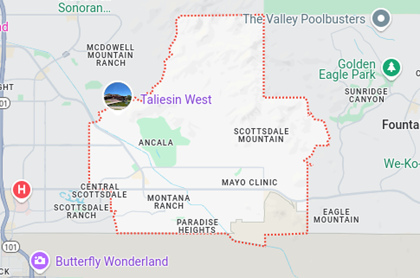A map of the 85259 zip code