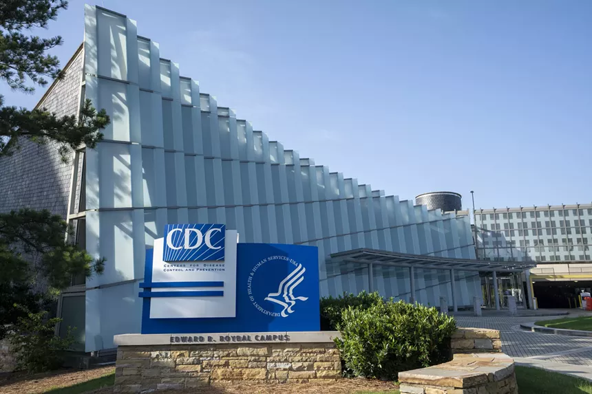 a cdc sign and building