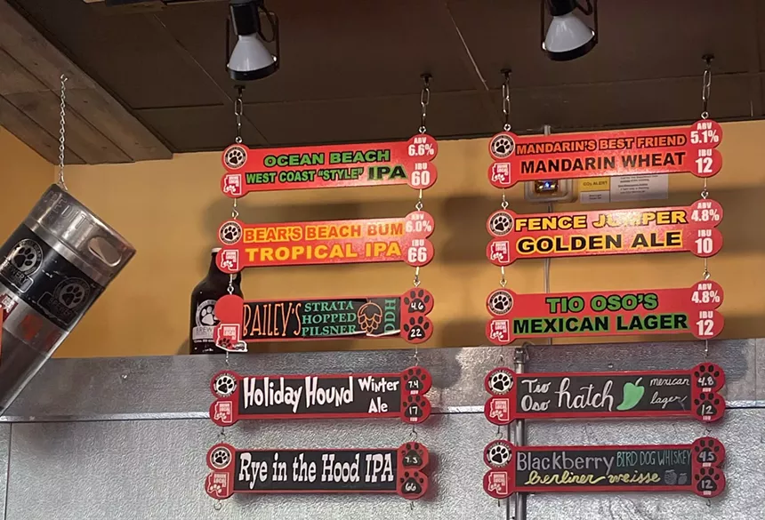 Beer signs at Uncle Bear's Brewery.