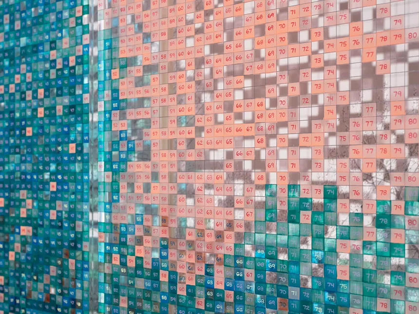 A detail of an artwork.