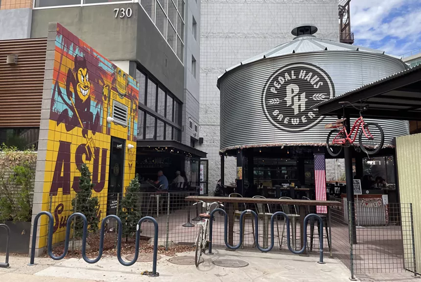 Patio at Pedal Haus Brewery.