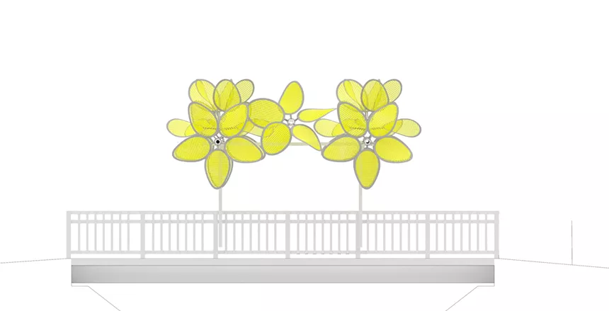 A rendering of an art project.