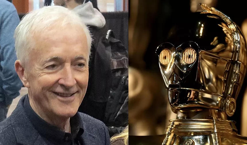 A split image of a man and a robot.