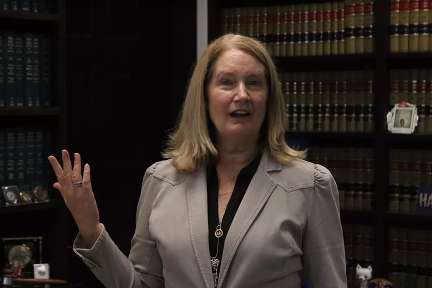 a woman in a law library