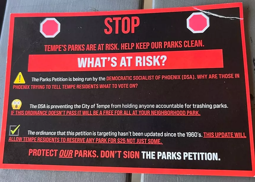 a flyer that advocates against repealing a new city ordinance