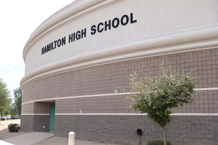 the exterior of hamilton high school
