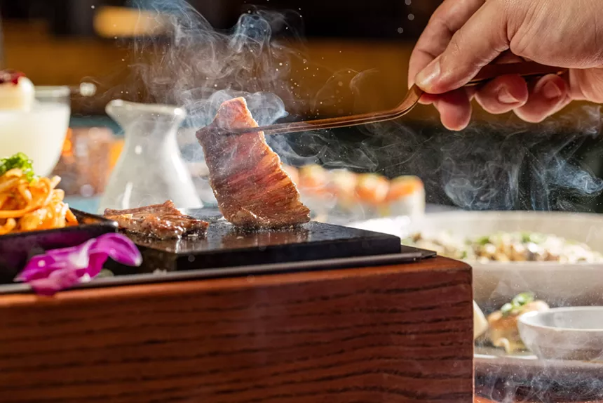 Wagyu on a hot rock.