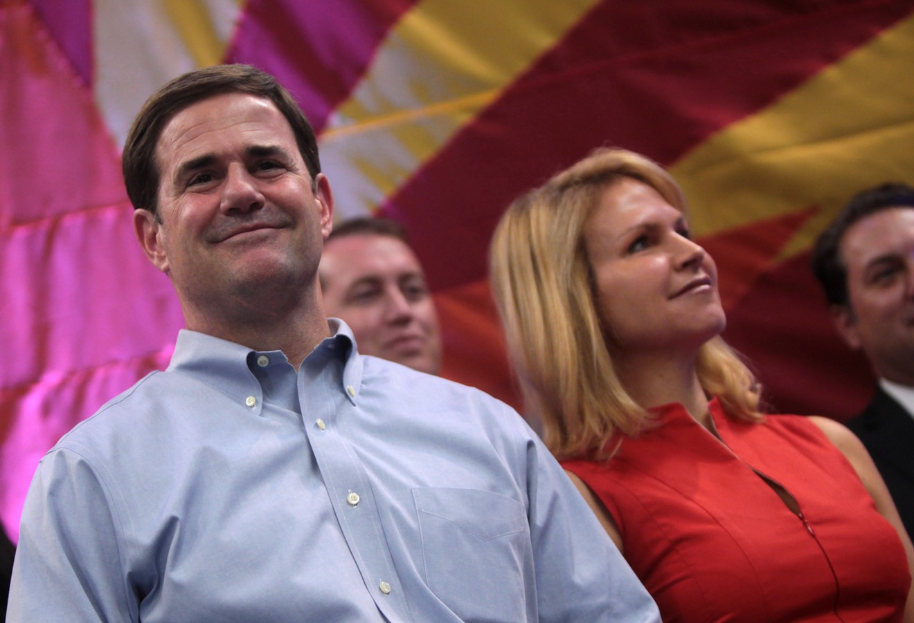 Then-State Treasurer Doug Ducey and Angela Ducey at a 2014 campaign event.