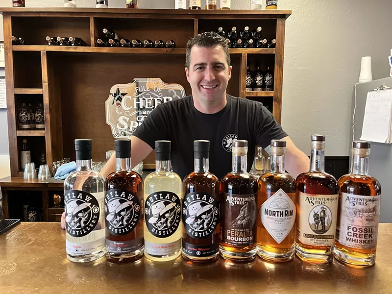 Image: Outlaw Distillery owner Tyler Halstead expanded his Utah operation after acquiring Tempe's Adventurous Stills in May. Both labels will be served and sold at the tasting room.
