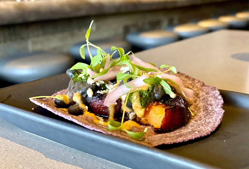 CRUjiente’s Crispy Sweet Potato taco is a close to a sonnet as a taco gets.