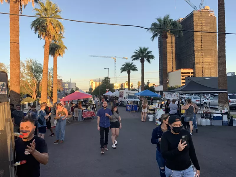 Image: It was perfect weather for October's vegan night market in downtown Phoenix.