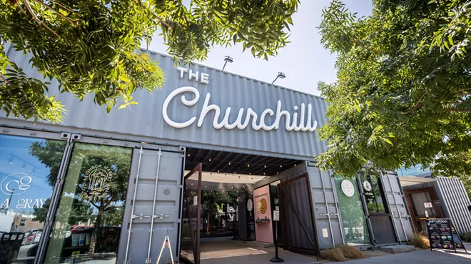 Outside The Churchill.