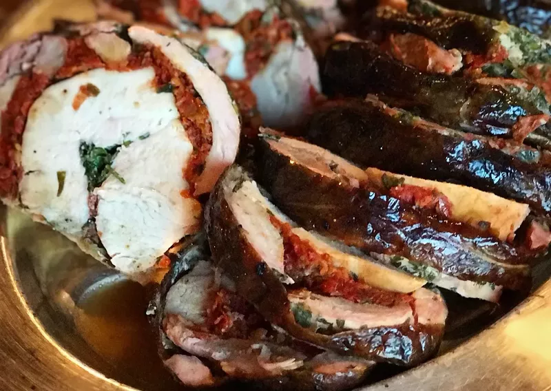 Image: Chef Justin Beckett's turkey roll still has the "wow" factor when sliced and plated.
