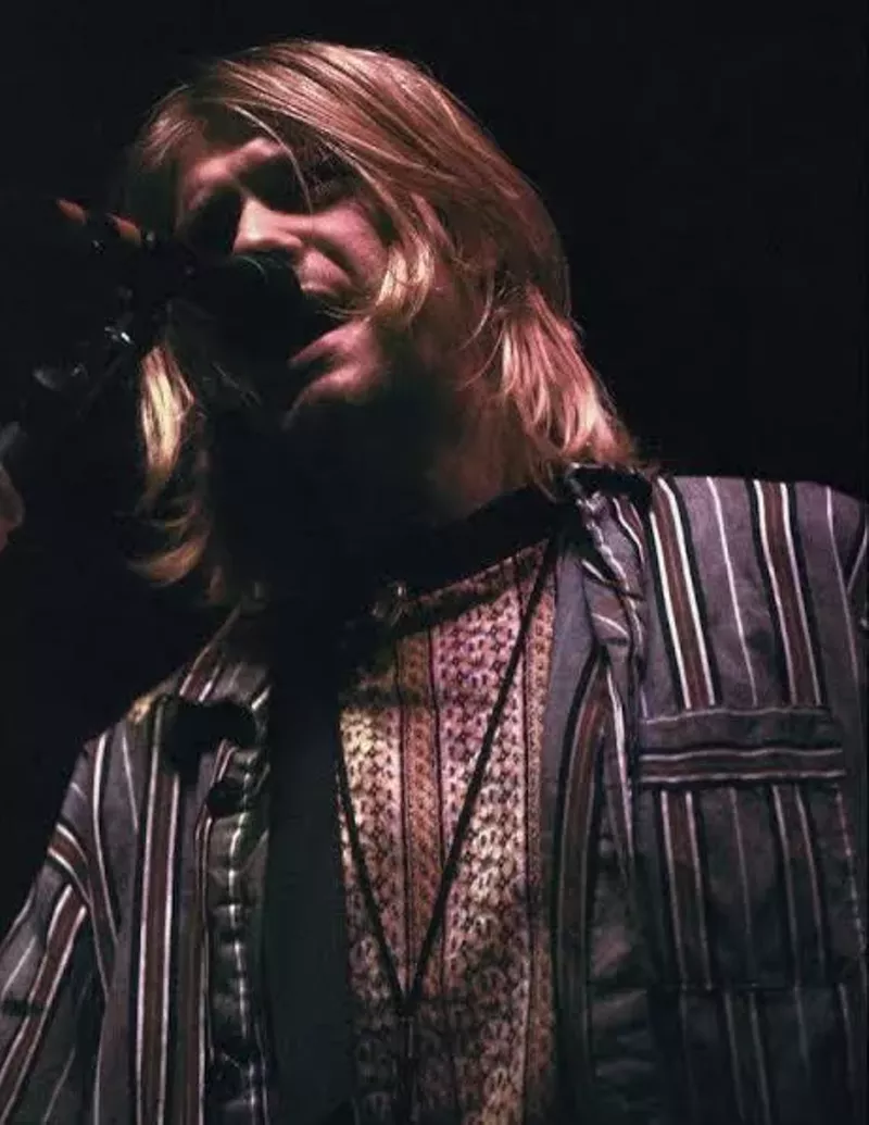 Image: Kurt Cobain sings during a concert.