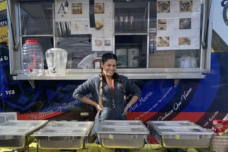 Image: Karina Mateus, co-owner of the Wow Que Rico food truck.