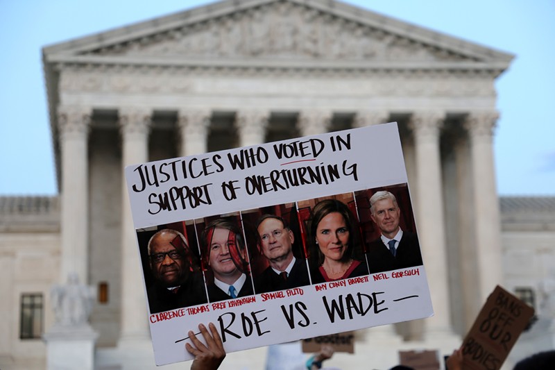Protesters gather at the Supreme Court in reaction to the leaked Alito draft of a decision overturning Roe v. Wade.